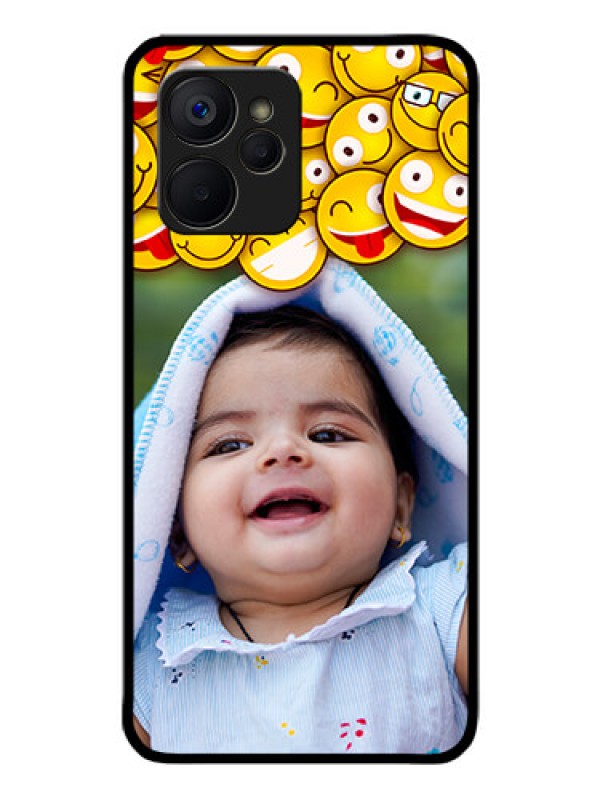 Custom Realme 9i 5G Custom Glass Mobile Case - with Smiley Emoji Design