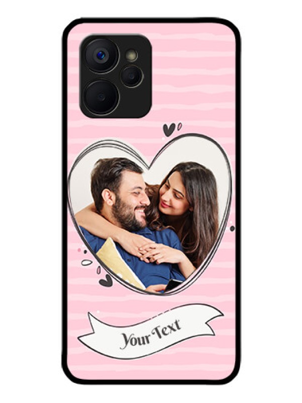 Custom Realme 9i 5G Custom Glass Phone Case - Vintage Heart Design