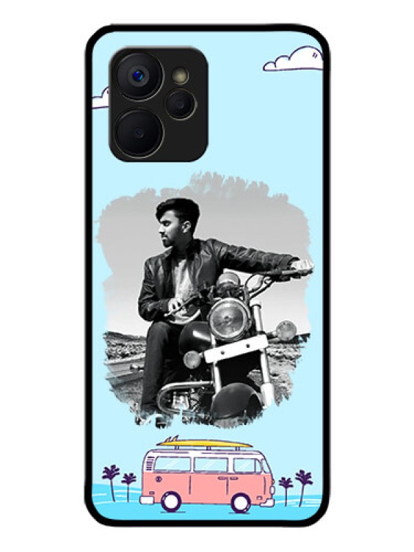 Custom Realme 9i 5G Photo Printing on Glass Case - Travel & Adventure Design