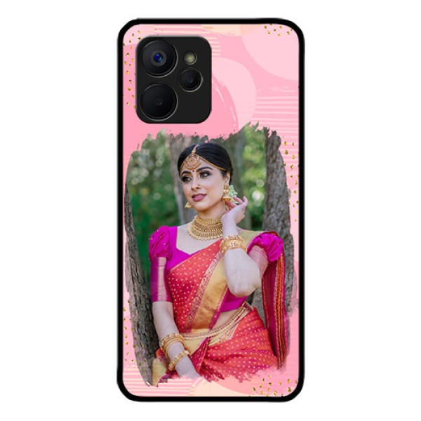 Realme 9i 5G Personalized Glass Phone Case - Gold Glitter Splash Design Realme 9i 5G Personalized Glass Phone Case - Gold Glitter Splash Design