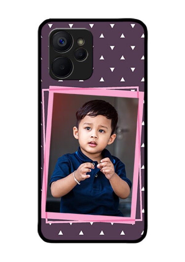 Realme 9i 5G Custom Glass Mobile Case - Triangle Pattern Dotted Design