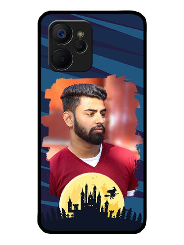 Custom Realme 9i 5G Photo Printing on Glass Case - Halloween Witch Design
