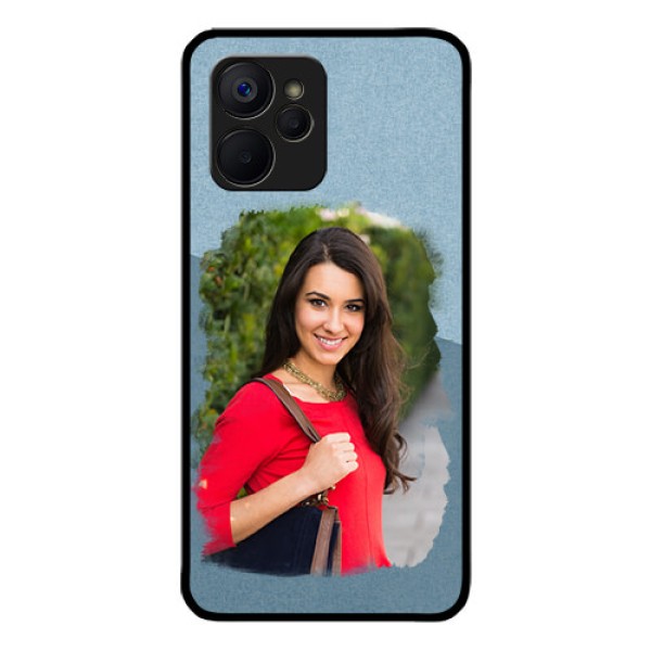 Realme 9i 5G Custom Glass Mobile Case - Grunge Line Art Design