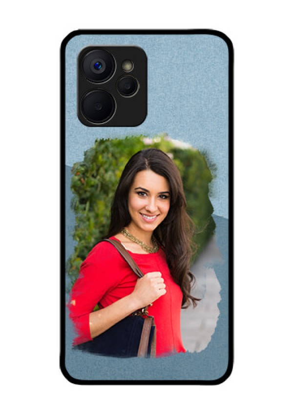Realme 9i 5G Custom Glass Mobile Case - Grunge Line Art Design