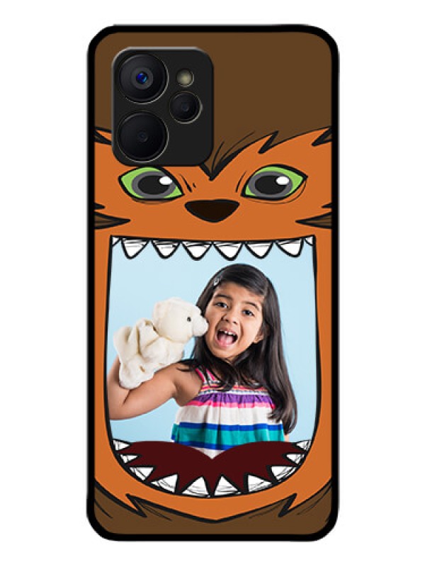 Custom Realme 9i 5G Photo Printing on Glass Case - Owl Monster Back Case Design