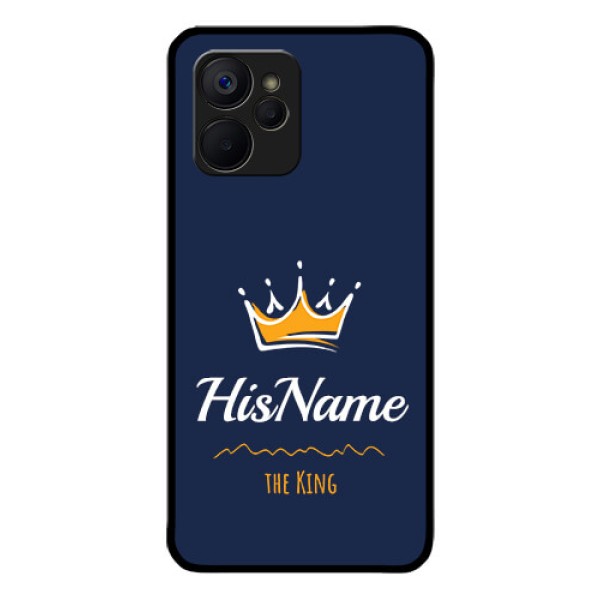 Realme 9i 5G Glass Phone Case King with Name