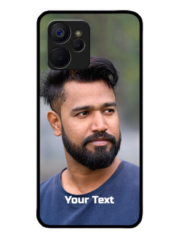 Custom Realme 9i 5G Glass Mobile Cover: Photo with Text