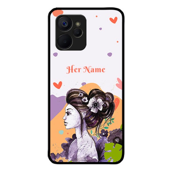 Realme 9i 5G Personalized Glass Phone Case - Woman And Nature Design Realme 9i 5G Personalized Glass Phone Case - Woman And Nature Design