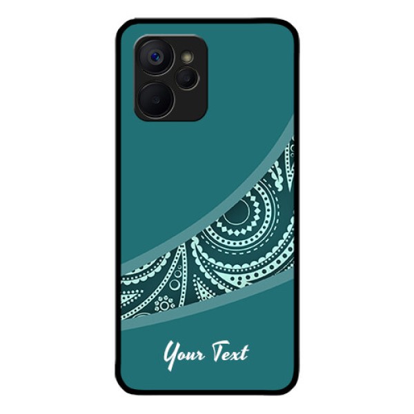 Realme 9i 5G Photo Printing on Glass Case - semi visible floral Design