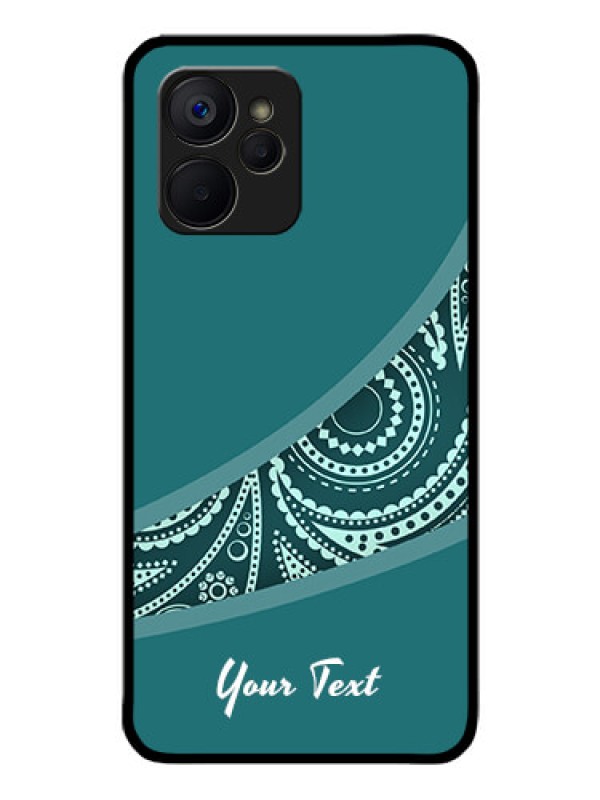 Custom Realme 9i 5G Photo Printing on Glass Case - semi visible floral Design