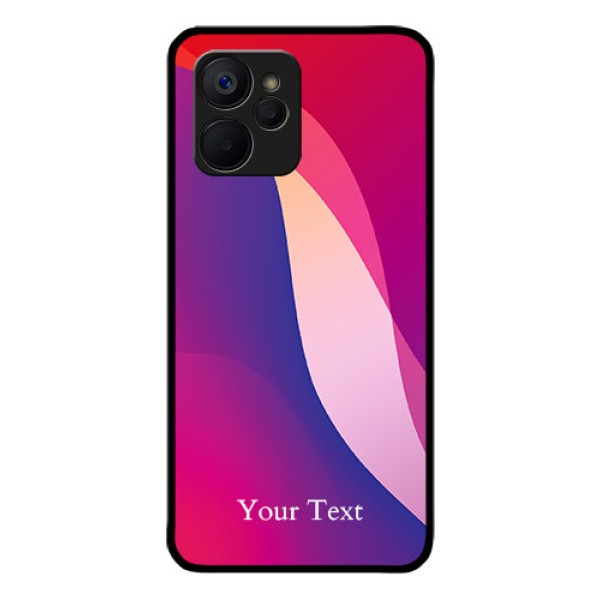 Realme 9i 5G Personalized Glass Phone Case - Digital abstract Overlap Design