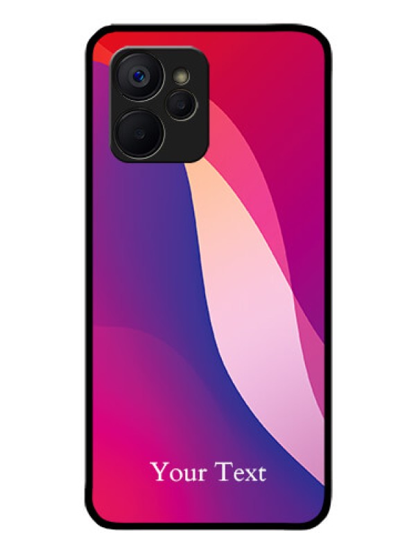 Custom Realme 9i 5G Personalized Glass Phone Case - Digital abstract Overlap Design