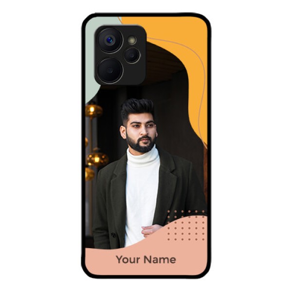 Realme 9i 5G Personalized Glass Phone Case - Tri-coloured overlay design Realme 9i 5G Personalized Glass Phone Case - Tri-coloured overlay design