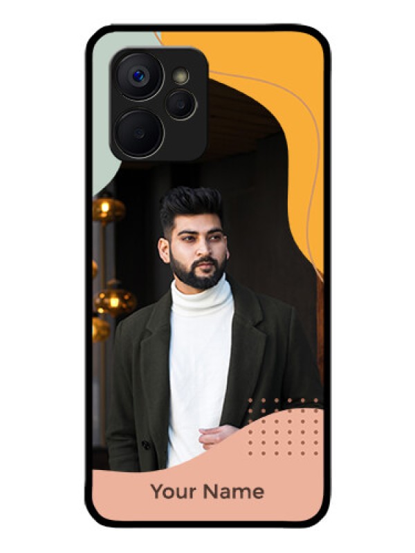 Custom Realme 9i 5G Personalized Glass Phone Case - Tri-coloured overlay design