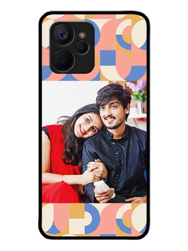 Custom Realme 9i 5G Photo Printing on Glass Case - Semi-circle Maze Pattern Design