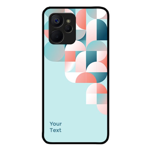 Realme 9i 5G Custom Glass Phone Case - Stylish Semi-circle Pattern Design Realme 9i 5G Custom Glass Phone Case - Stylish Semi-circle Pattern Design