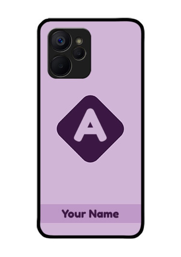 Realme 9i 5G Custom Glass Mobile Case - Custom Letter in curved badge Design