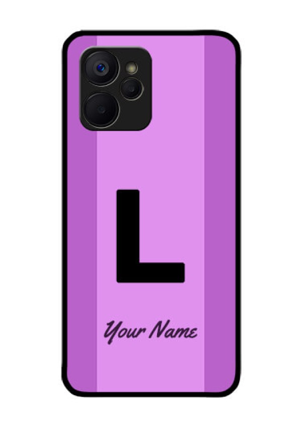 Realme 9i 5G Custom Glass Phone Case - Tricolor custom text Design
