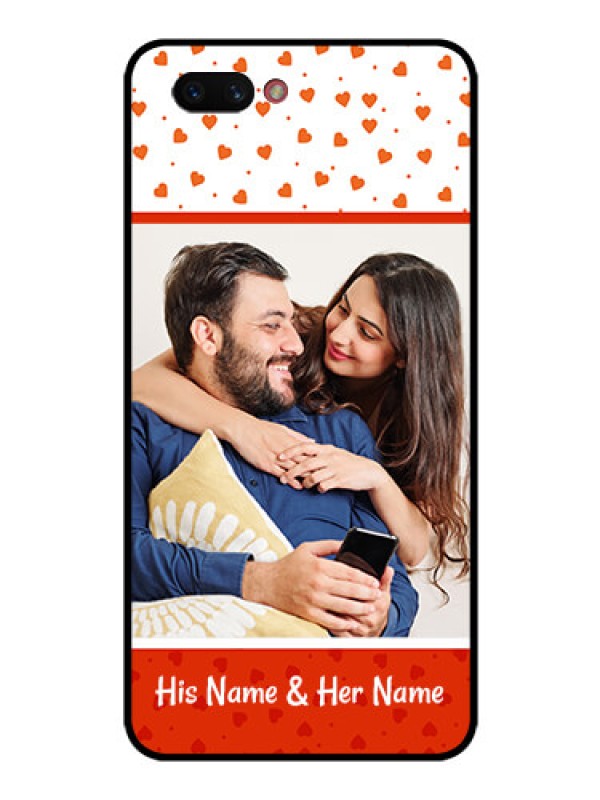 Custom Realme C1 2019 Custom Glass Phone Case  - Orange Love Symbol Design