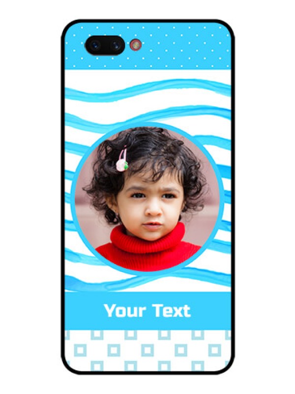 Custom Realme C1 2019 Custom Glass Phone Case  - Simple Blue Case Design