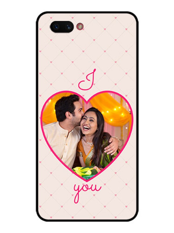 Custom Realme C1 2019 Custom Glass Mobile Case  - Heart Shape Design