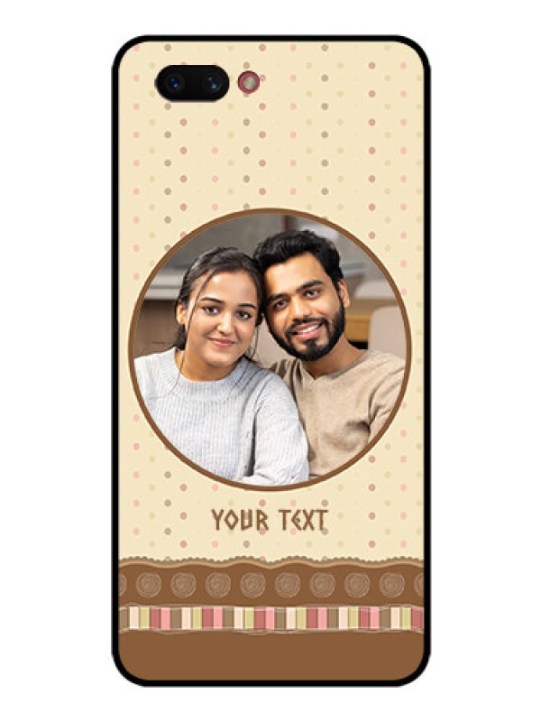 Custom Realme C1 2019 Custom Glass Mobile Case  - Brown Dotted Mobile Case Design