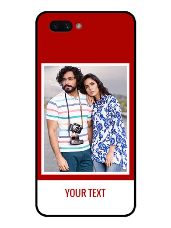 Custom Realme C1 2019 Personalized Glass Phone Case  - Simple Red Color Design