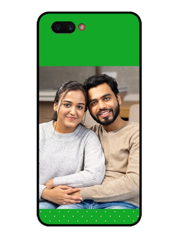 Custom Realme C1 2019 Personalized Glass Phone Case  - Green Pattern Design