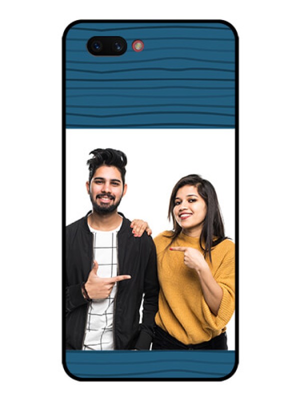 Custom Realme C1 2019 Custom Glass Phone Case  - Blue Pattern Cover Design