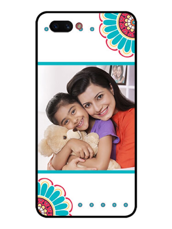 Custom Realme C1 2019 Custom Glass Phone Case  - Flower Design