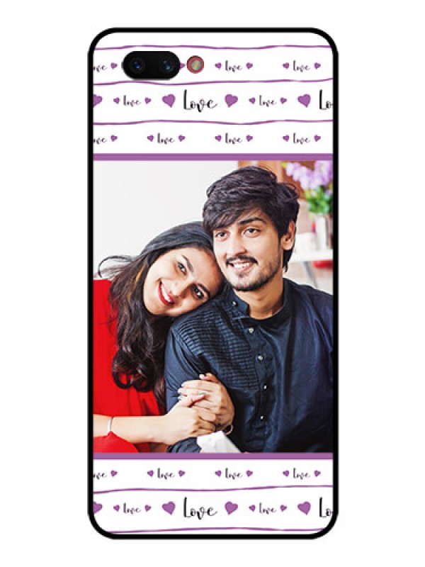 Custom Realme C1 2019 Custom Glass Mobile Case  - Couples Heart Design