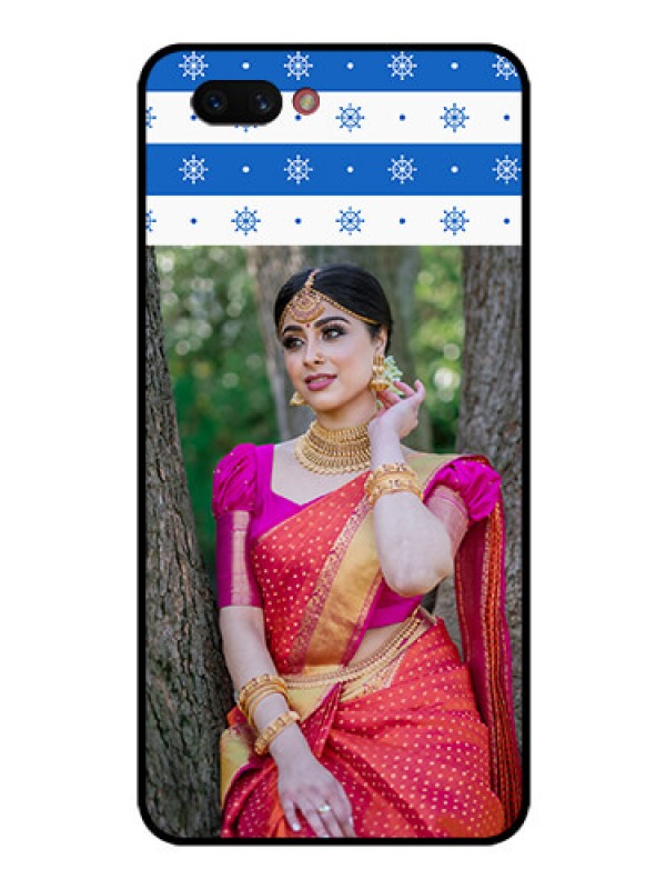 Custom Realme C1 2019 Photo Printing on Glass Case  - Snow Pattern Design