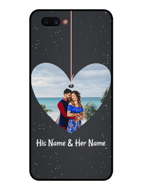 Custom Realme C1 2019 Custom Glass Phone Case  - Hanging Heart Design