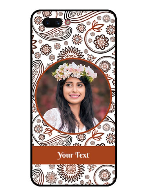 Custom Realme C1 2019 Custom Glass Mobile Case  - Abstract Floral Design 