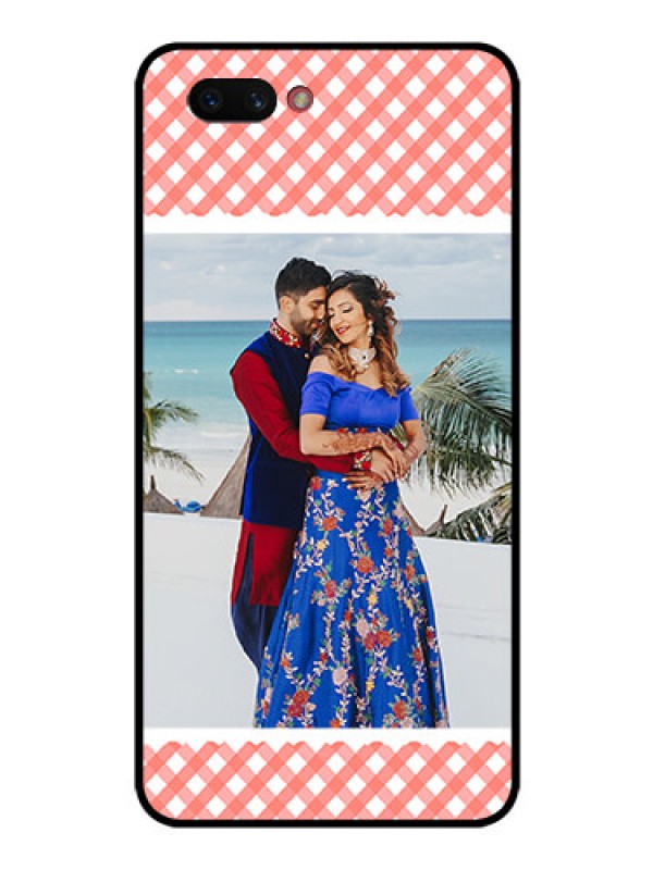 Custom Realme C1 2019 Personalized Glass Phone Case  - Pink Pattern Design