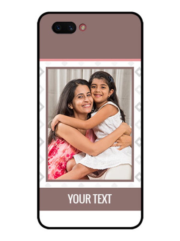 Custom Realme C1 2019 Photo Printing on Glass Case  - Simple Diamond Design