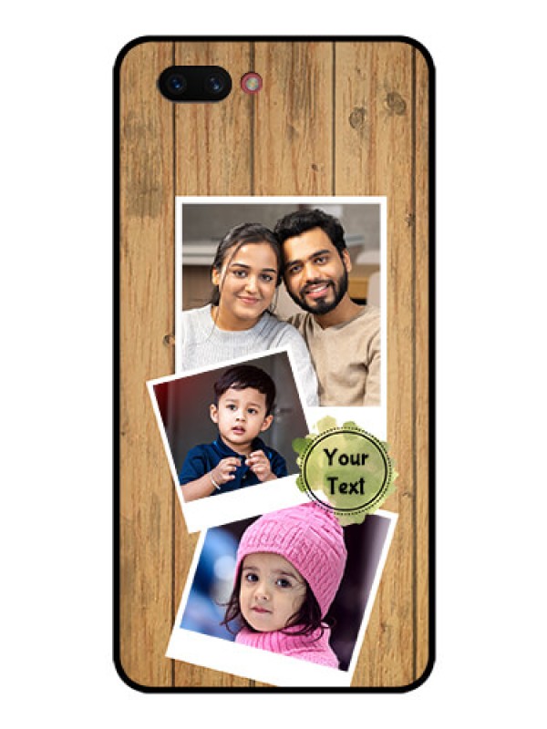 Custom Realme C1 2019 Custom Glass Phone Case  - Wooden Texture Design