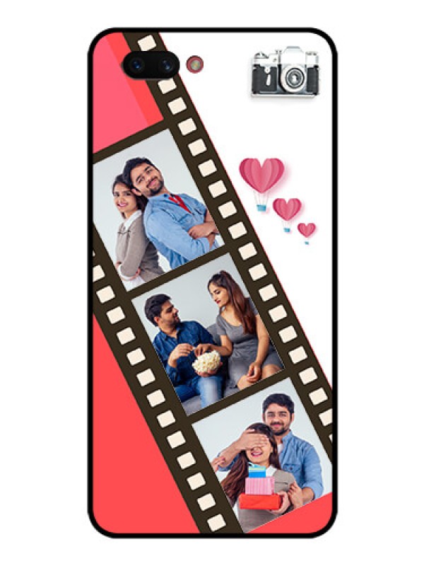 Custom Realme C1 2019 Personalized Glass Phone Case  - 3 Image Holder with Film Reel