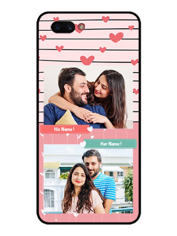 Custom Realme C1 2019 Custom Glass Mobile Case  - Photo with Heart Design