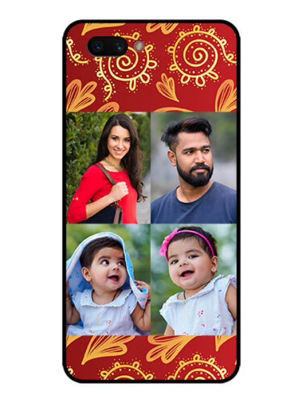 Custom Realme C1 2019 Photo Printing on Glass Case  - 4 Image Traditional Design