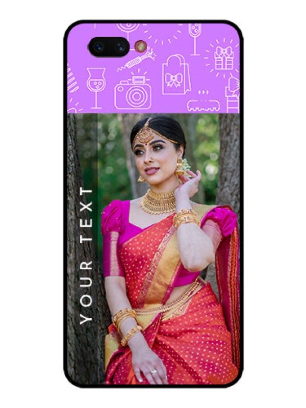 Custom Realme C1 2019 Custom Glass Mobile Case  - Birthday Icons Design