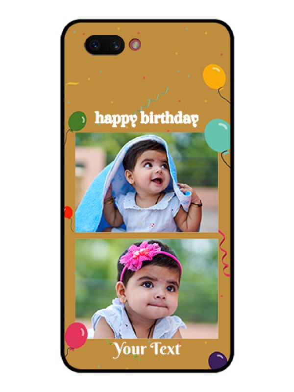 Custom Realme C1 2019 Personalized Glass Phone Case  - Image Holder with Birthday Celebrations Design