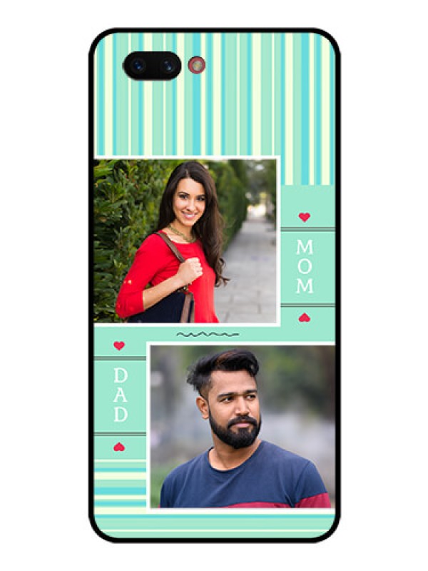 Custom Realme C1 2019 Custom Glass Phone Case  - Mom & Dad Pic Design