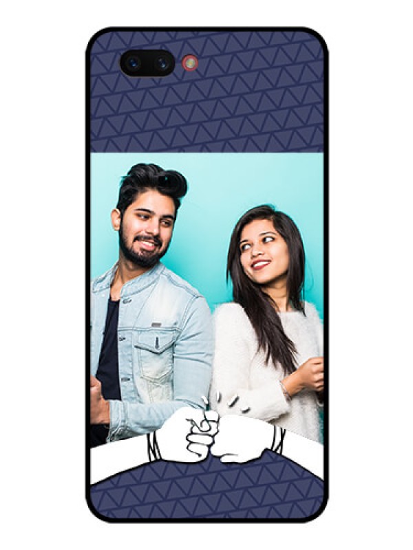 Custom Realme C1 2019 Photo Printing on Glass Case  - with Best Friends Design  