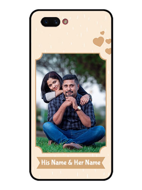 Custom Realme C1 2019 Custom Glass Phone Case  - with confetti love design 