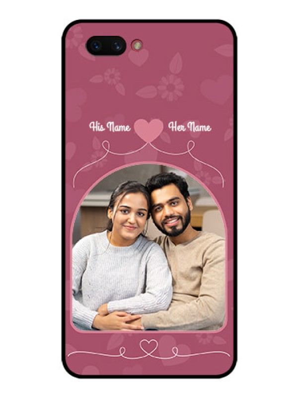 Custom Realme C1 2019 Photo Printing on Glass Case  - Love Floral Design