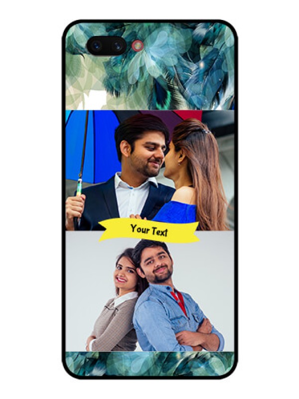 Custom Realme C1 2019 Personalized Glass Phone Case  - Image with Boho Peacock Feather Design