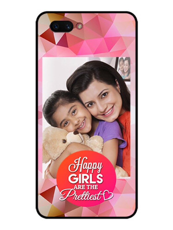 Custom Realme C1 2019 Photo Printing on Glass Case  - Abstract Triangle Design