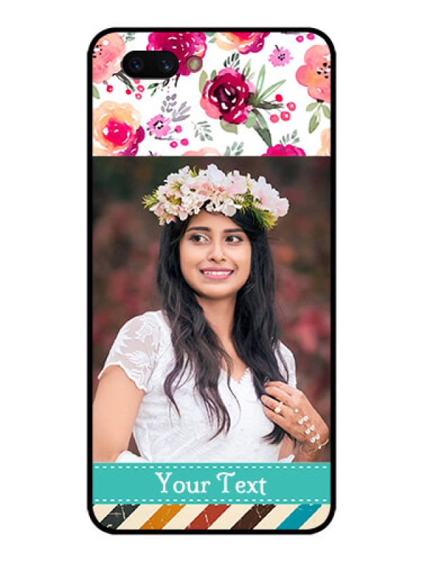 Custom Realme C1 2019 Custom Glass Phone Case  - Watercolor Floral Design