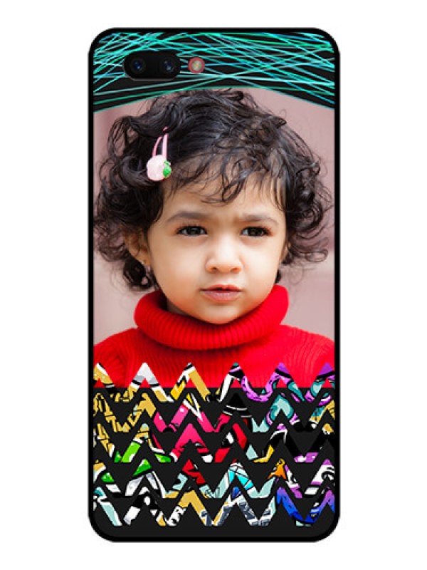 Custom Realme C1 2019 Personalized Glass Phone Case  - Neon Abstract Design